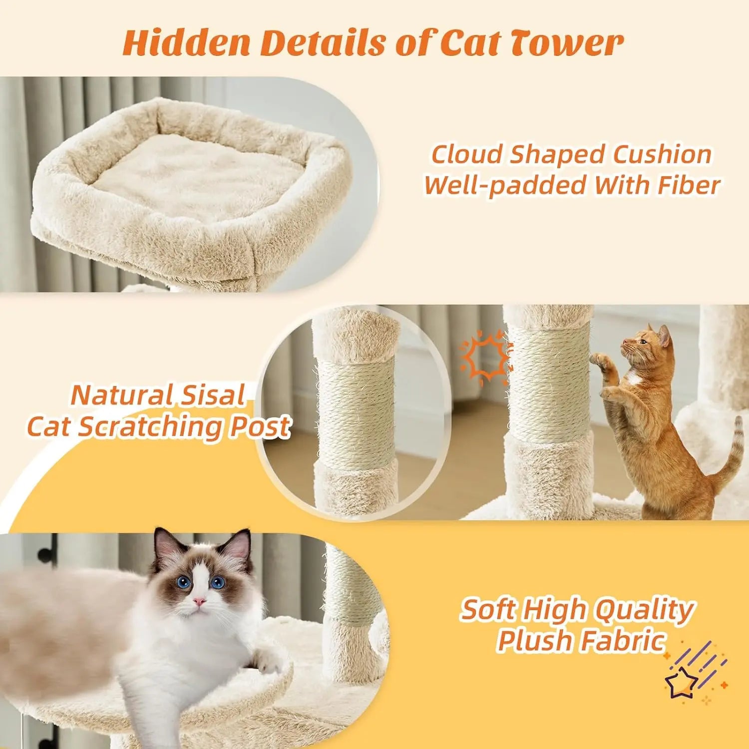 Modern Wooden Cat Tree Tower with Hammock & Condo | Space-Saving Cat Furniture | Ateliove