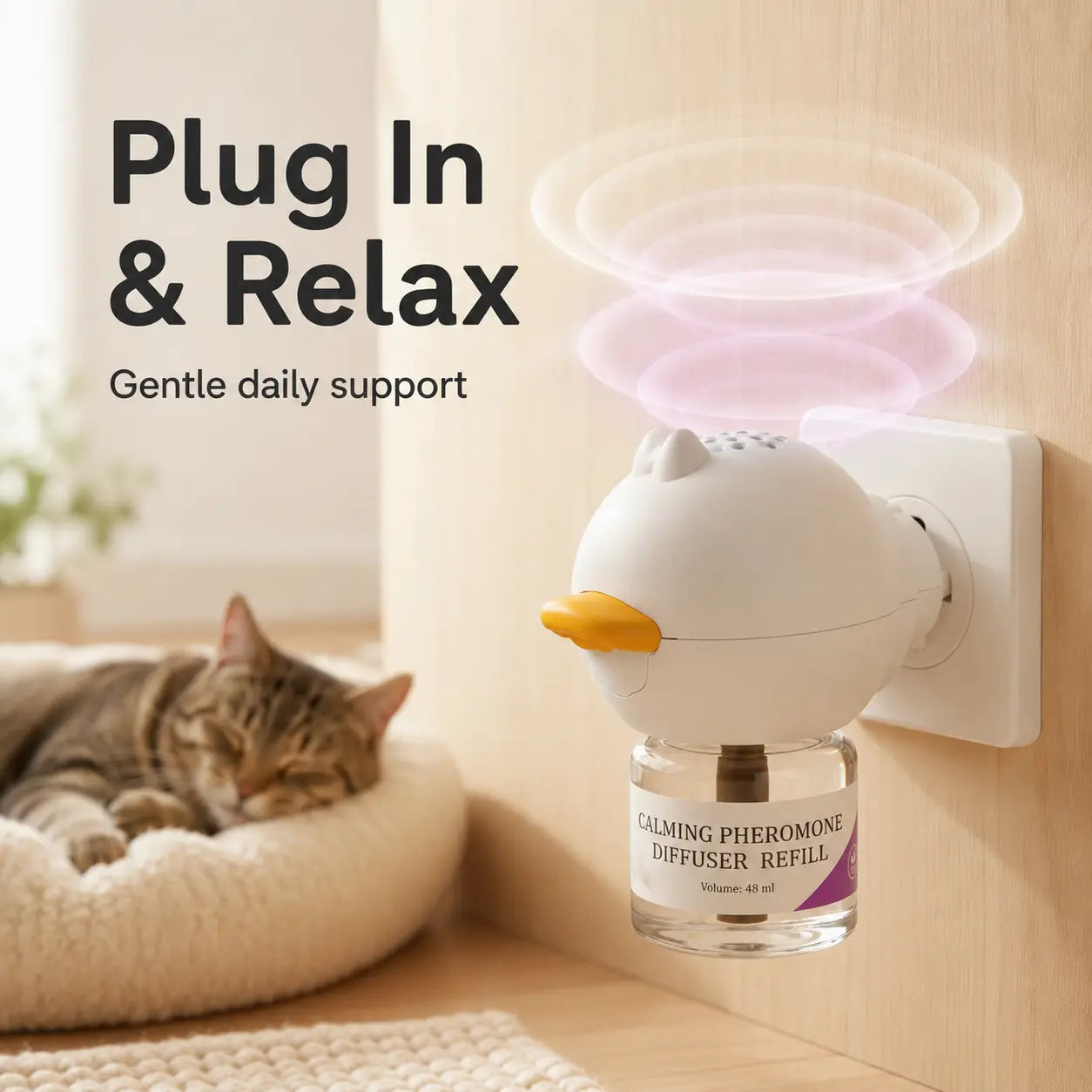 Cat Calming Pheromone Diffuser Kit with 48ml Refill for Indoor Cats | Ateliove