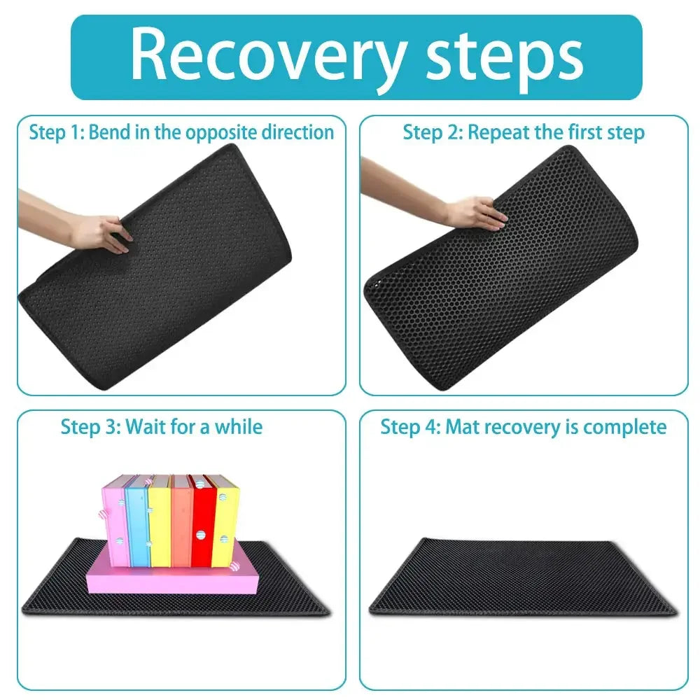 Premium Waterproof Double Layer Cat Litter Mat | Non-Slip Trapping Litter Mat | Ateliove