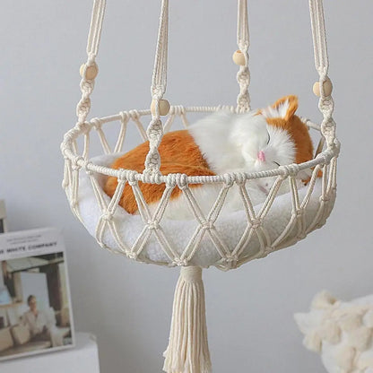 Premium Hanging Cat Hammock | Woven Swing Bed for Indoor Cats | Ateliove