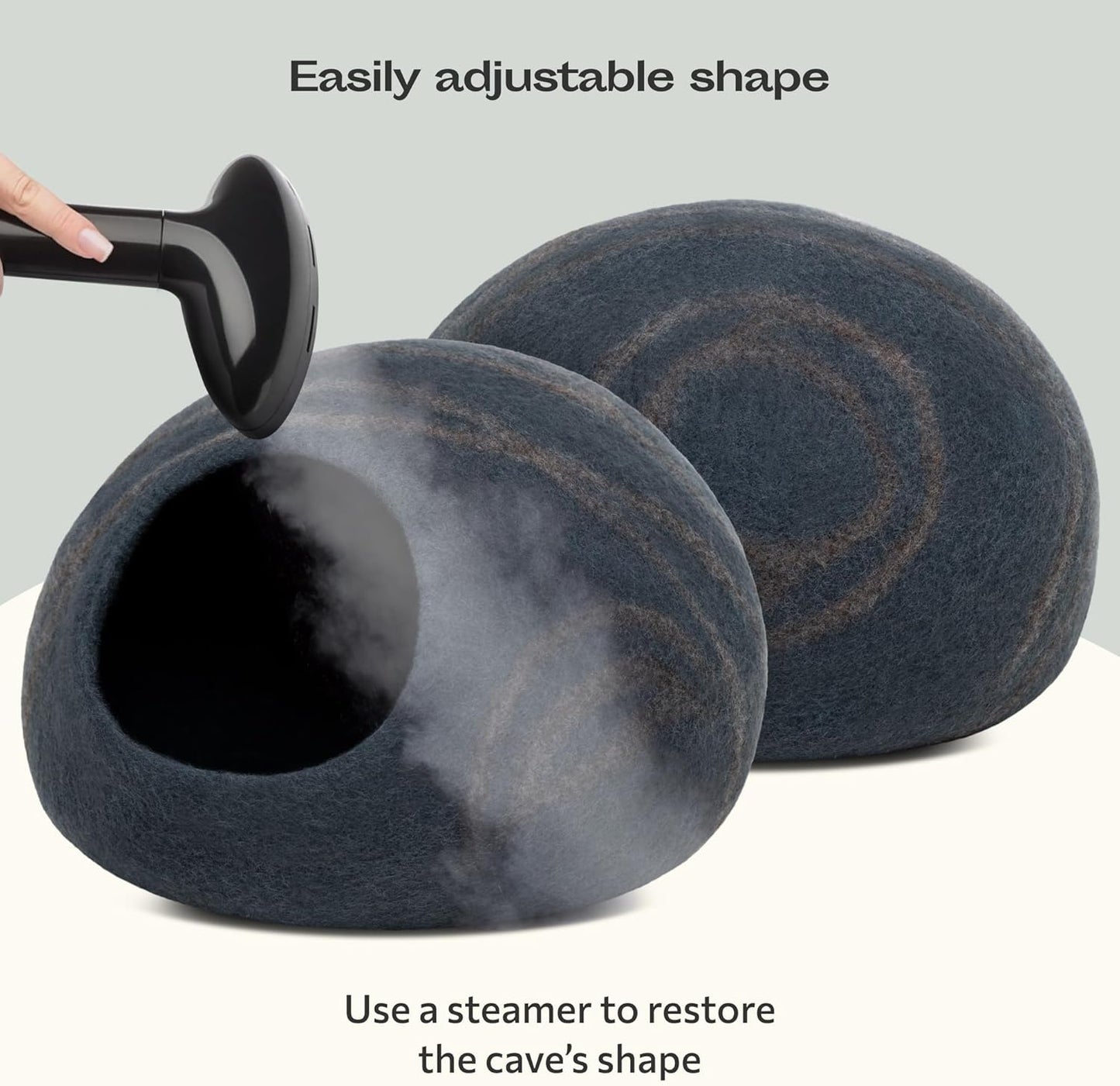 Premium Felt Cat Cave Bed for Indoor Cats | Handmade Merino Wool Hideaway | Ateliove