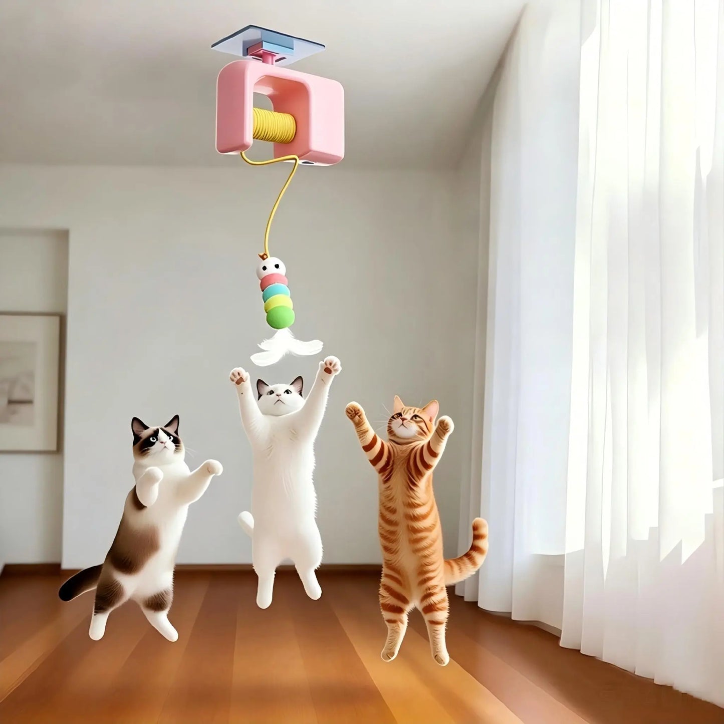 Automatic Hanging Door Cat Toy, USB Rechargeable Interactive Cat Teaser for Indoor Cats | Ateliove