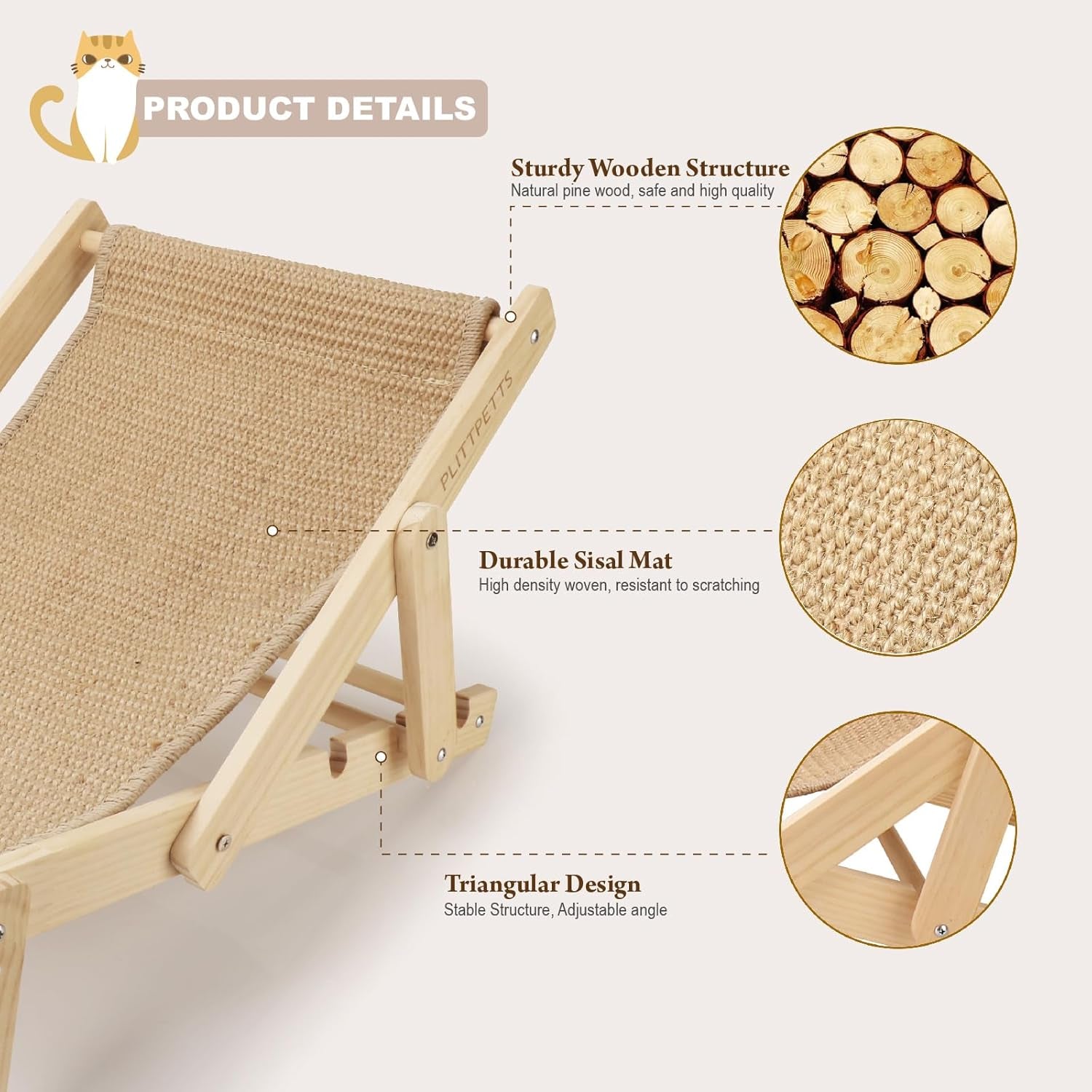 Premium Adjustable Sisal Cat Lounger | 2-in-1 Scratcher Bed | Ateliove