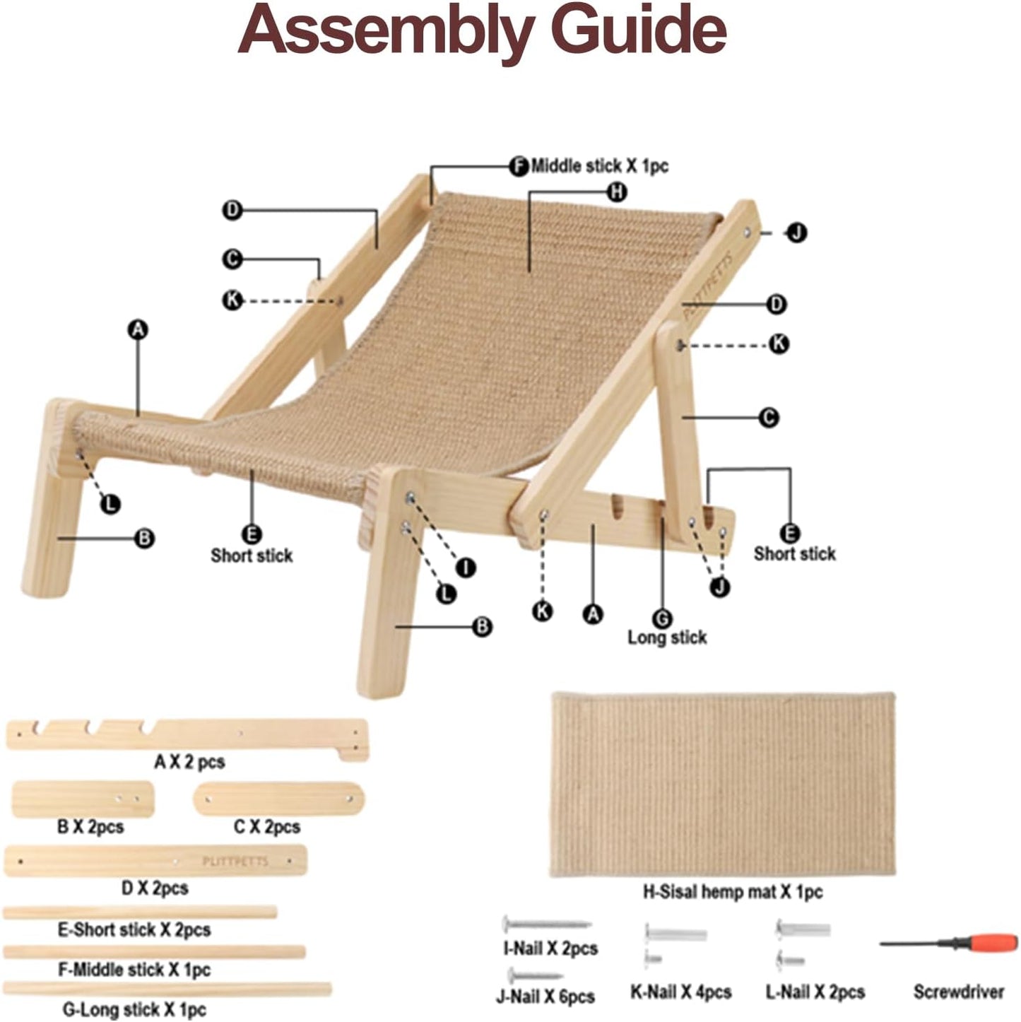 Premium Adjustable Sisal Cat Lounger | 2-in-1 Scratcher Bed | Ateliove