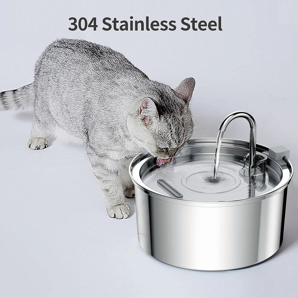 Premium Stainless Steel Cat Water Fountain with Filter | Quiet Automatic Pet Water Dispenser | Ateliove