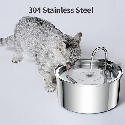 Premium Stainless Steel Cat Water Fountain with Filter | Quiet Automatic Pet Water Dispenser | Ateliove