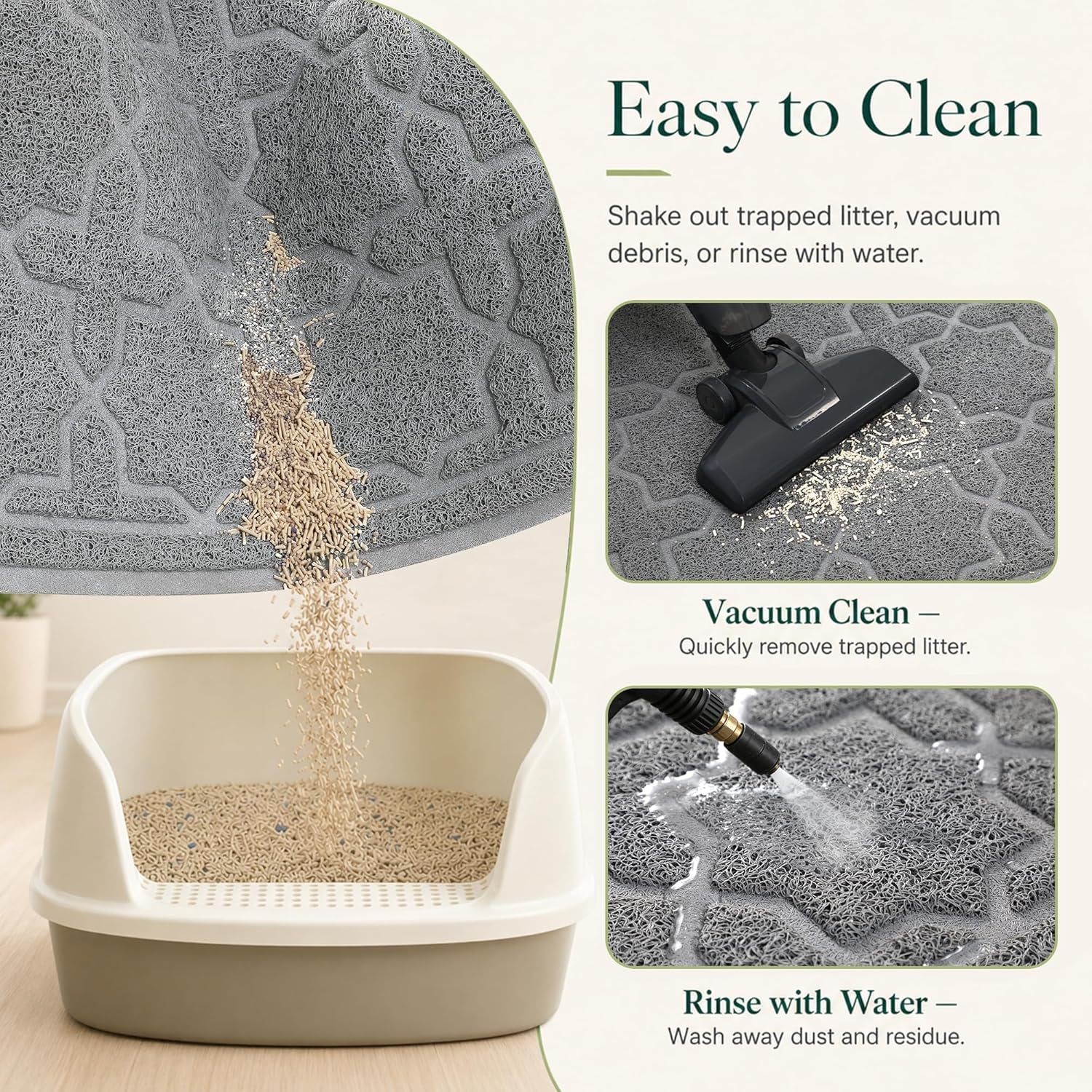 Waterproof Cat Litter Mat for Indoor Cats | Easy Clean Trapping Mat | Ateliove