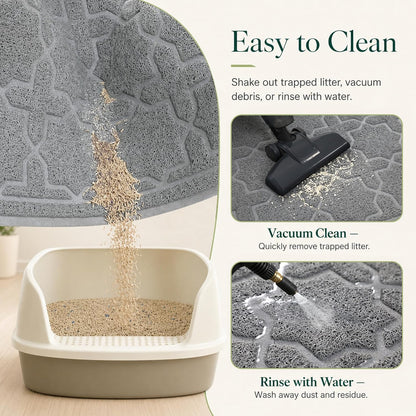 Waterproof Cat Litter Mat for Indoor Cats | Easy Clean Trapping Mat | Ateliove