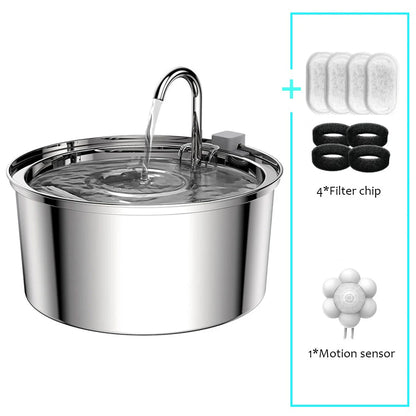 Premium Stainless Steel Cat Water Fountain with Filter | Quiet Automatic Pet Water Dispenser | Ateliove