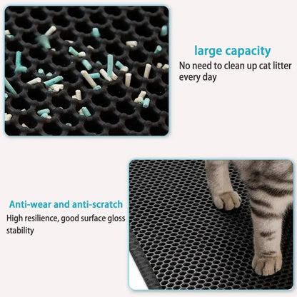 Premium Waterproof Double Layer Cat Litter Mat | Non-Slip Trapping Litter Mat | Ateliove