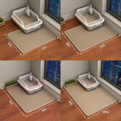 Large Waterproof Double Layer Cat Litter Mat | Non-Slip Litter Trapping Mat for Indoor Cats | Ateliove