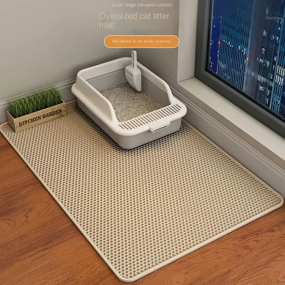 Large Waterproof Double Layer Cat Litter Mat | Non-Slip Litter Trapping Mat for Indoor Cats | Ateliove