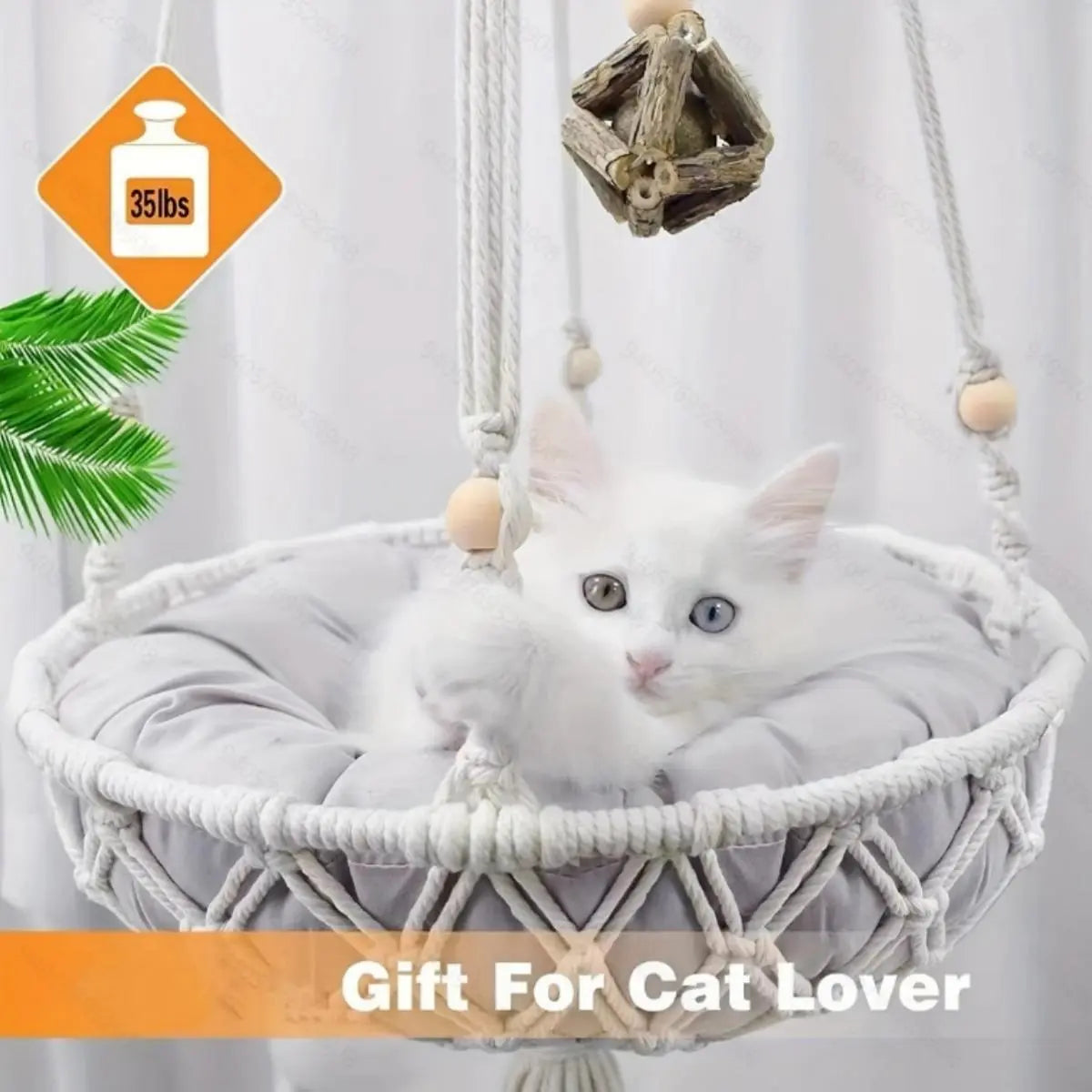 Premium Hanging Cat Hammock | Woven Swing Bed for Indoor Cats | Ateliove