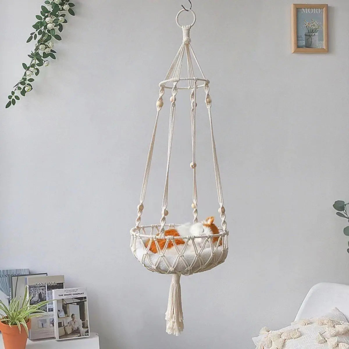 Premium Hanging Cat Hammock | Woven Swing Bed for Indoor Cats | Ateliove