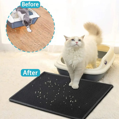 Premium Waterproof Double Layer Cat Litter Mat | Non-Slip Trapping Litter Mat | Ateliove