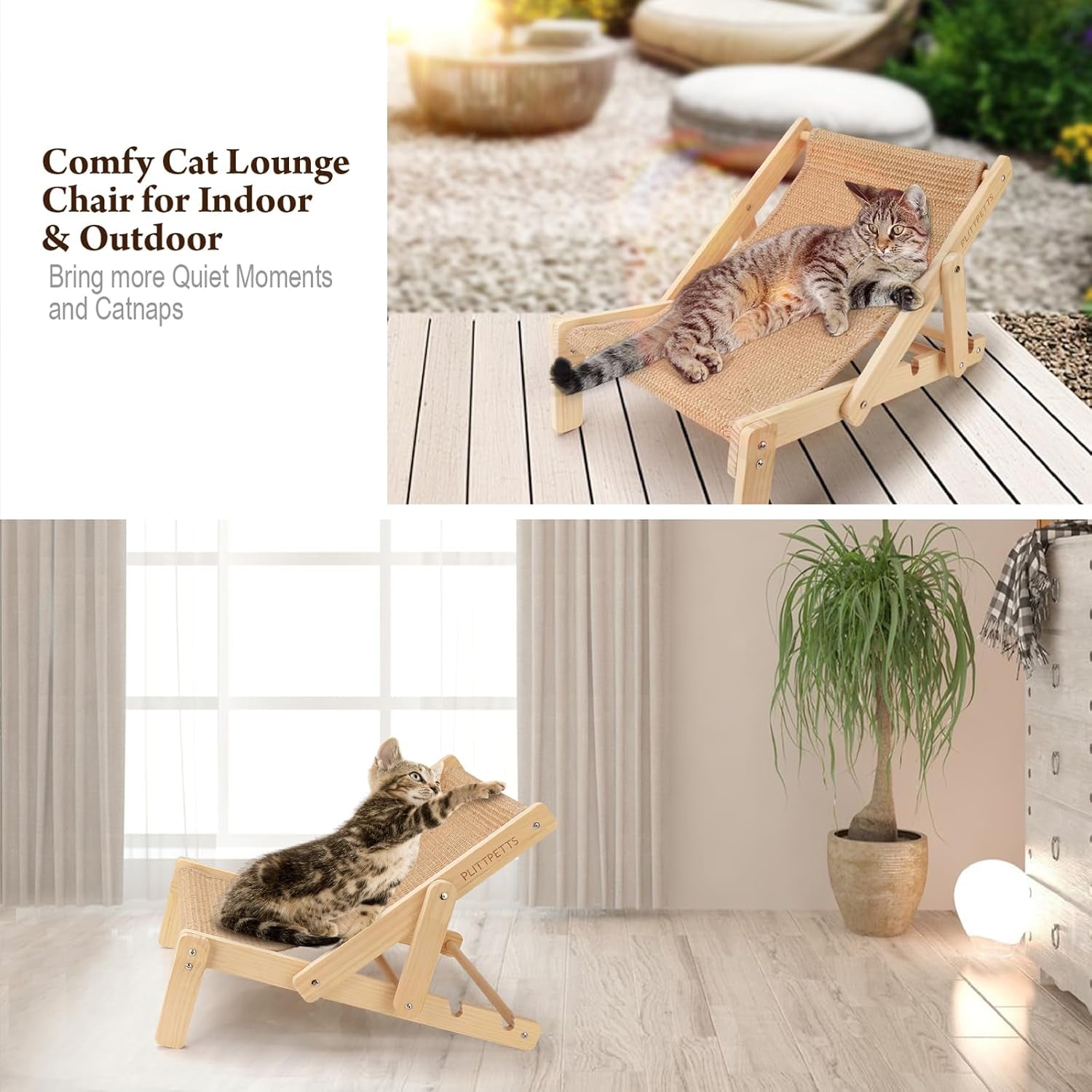 Premium Adjustable Sisal Cat Lounger | 2-in-1 Scratcher Bed | Ateliove