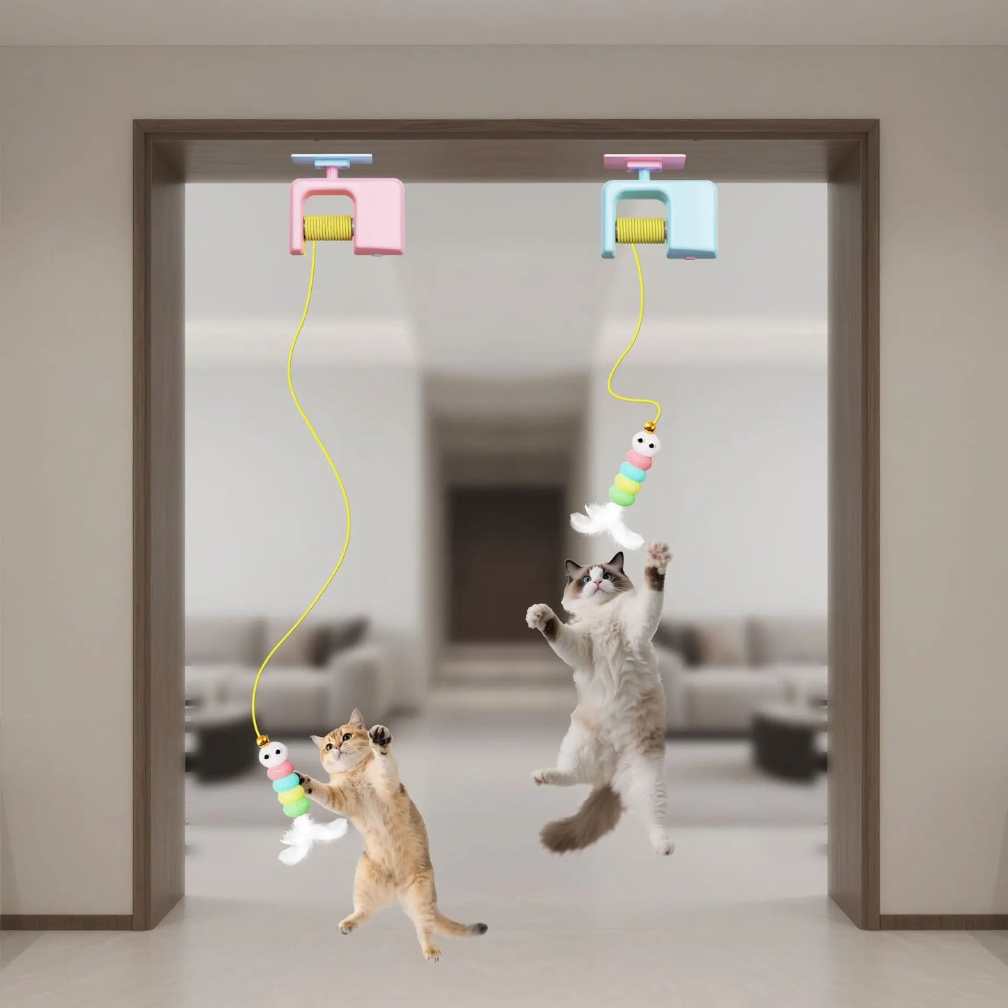 Automatic Hanging Door Cat Toy, USB Rechargeable Interactive Cat Teaser for Indoor Cats | Ateliove