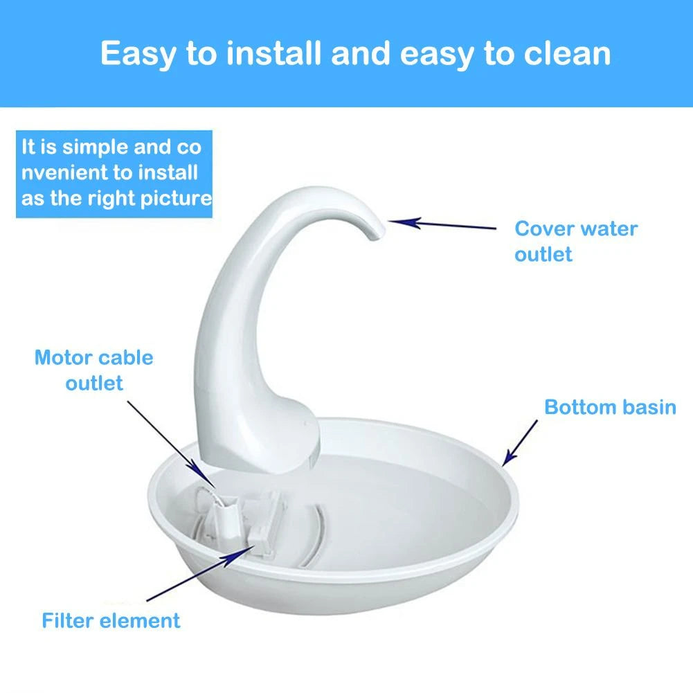 Premium Swan Cat Water Fountain | Automatic Water Dispenser for Cats | Ateliove
