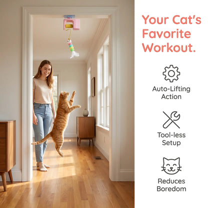 Automatic Hanging Door Cat Toy, USB Rechargeable Interactive Cat Teaser for Indoor Cats | Ateliove