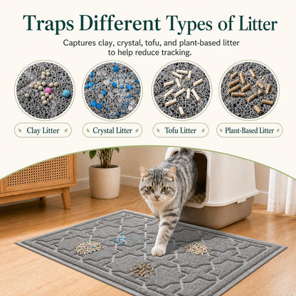 Waterproof Cat Litter Mat for Indoor Cats | Easy Clean Trapping Mat | Ateliove