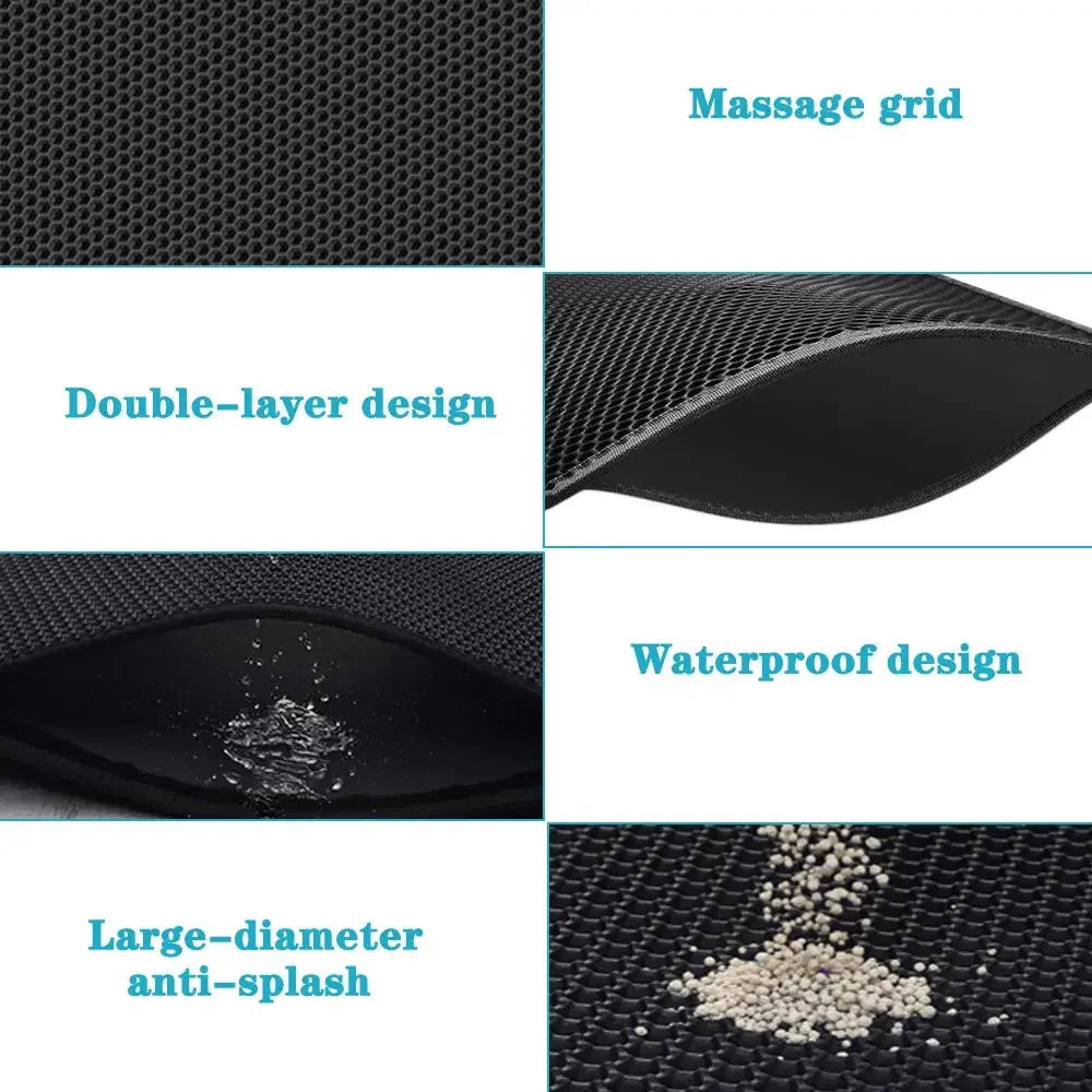 Premium Waterproof Double Layer Cat Litter Mat | Non-Slip Trapping Litter Mat | Ateliove
