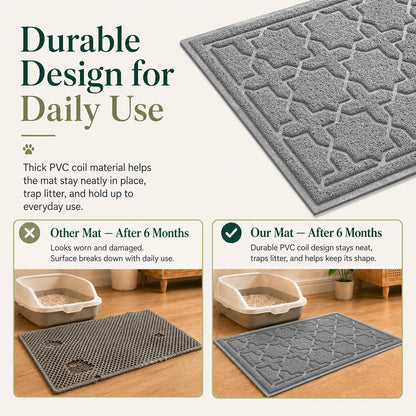 Waterproof Cat Litter Mat for Indoor Cats | Easy Clean Trapping Mat | Ateliove
