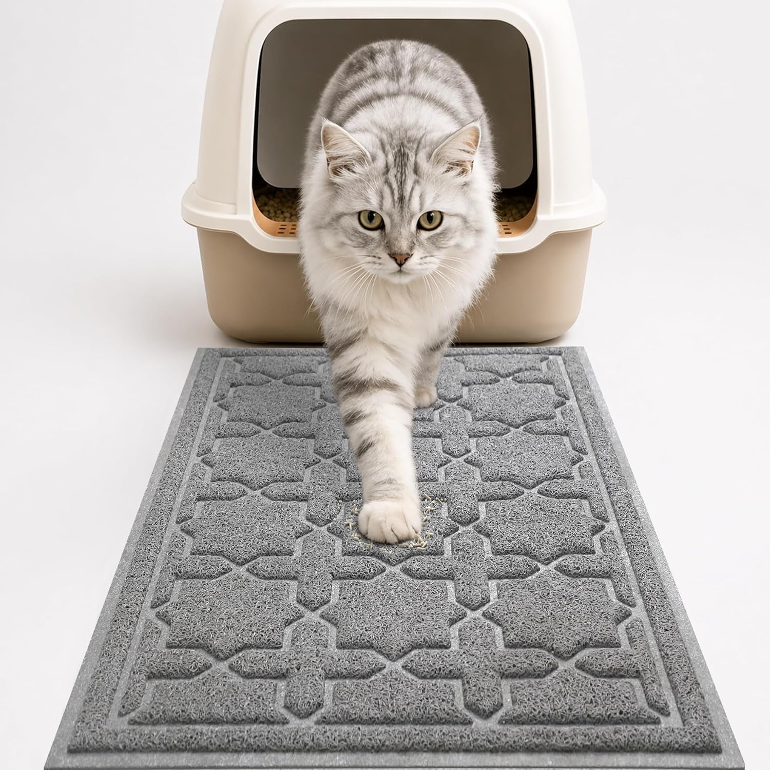 Waterproof Cat Litter Mat for Indoor Cats | Easy Clean Trapping Mat | Ateliove